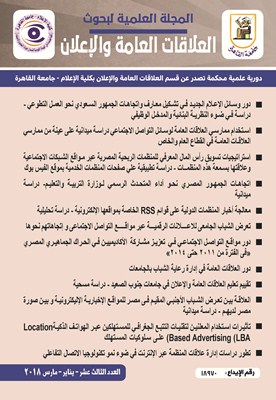 المجلة العلمية لبحوث العلاقات العامة و الإعلان